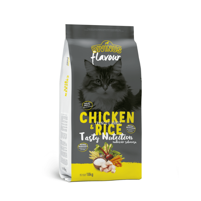 DIVINUS Cat Chicken and Rice Հավասարակշռված կեր չափահաս կատուների համար DIVINUS Cat Chicken and Rice Հավասարակշռված կեր չափահաս կատուների համար