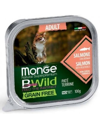 Monge Bwild Grain Free 100գ Պաշտետ սաղմոնի մսով կատուների համար