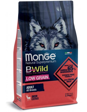 Monge BWild Low Grain Կեր շների եղնիկի մսով 12կգ