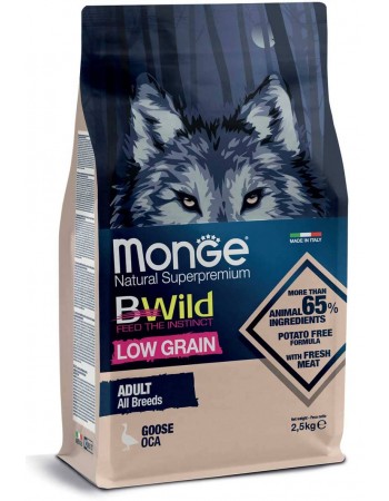 Monge BWild Low Grain Կեր շների սագի մսով 12կգ