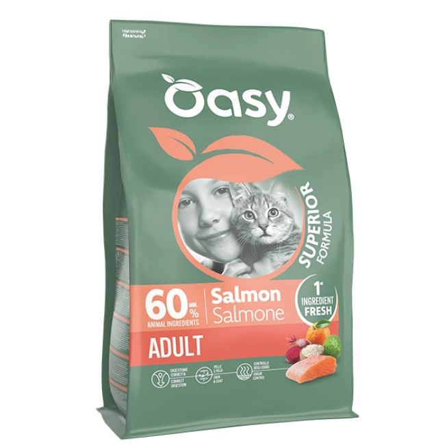 Oasy Dry Cat Superior - ADULT SALMONE  , Կատվի կեր , սաղմոնի մսով