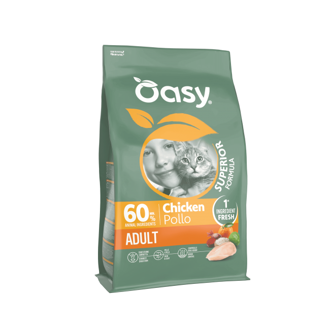 Oasy Dry Cat Superior - ADULT POLLO  , Կատվի կեր , հավի մսով