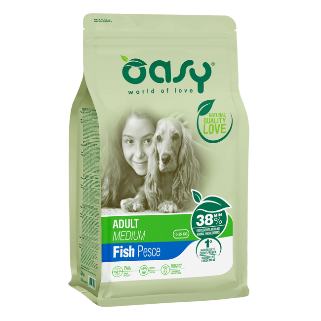 Oasy Dry Dog Adult Med Fish շան կեր ձկան մսով