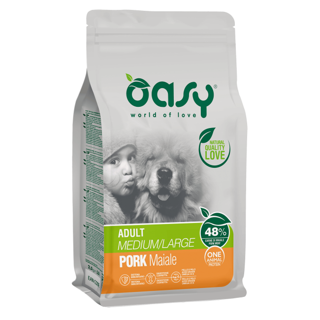 Oasy Dry Dog OAP Adult Med Large Pork  շան կեր բարձրորակ խոզի մսով