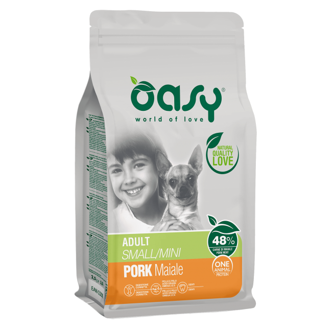 Oasy Dry Dog OAP adult Small Mini Pork  Փոքր ցեղատեսակի շան կեր , խոզ
