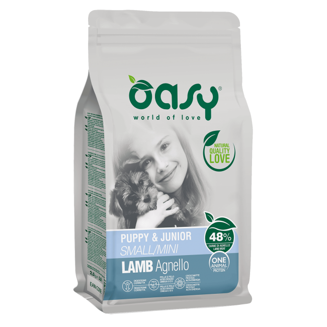 Oasy Dry Dog OAP Puppy and Junior Small Mini Lamb  Փոքր ցեղատեսակի շան ձաքի կեր գառան մսով