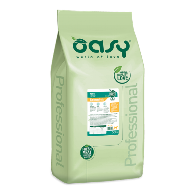 Oasy Dry Dog Adult LARGE PROF Large Խոշոր ցեղատեսակի շան կեր պրոֆեսիոնալ հավի մսով 