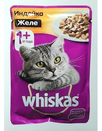 Whiskas  Կեր կատվի 75գ հավով դոնդող (желе)